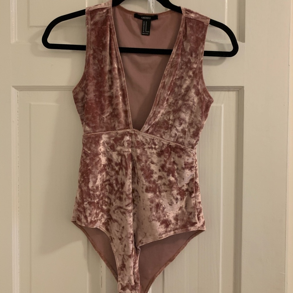 Pink Velvet Bodysuit